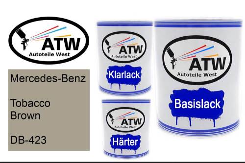 Mercedes-Benz, Tobacco Brown, DB-423: 1L Lackdose + 1L Klarlack + 500ml Härter - Set, von ATW Autoteile West.